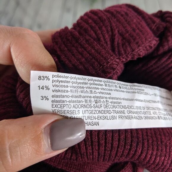 NWT Bershka Cinch Front Tie High Low Long Sleeve Sweater - Picture 4 of 4